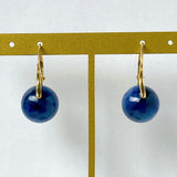 Vermeil 12mm kyanite lever back earrings in yellow gold 