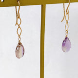 ametrine diamond chain earrings