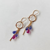 ruby and tanzanite ring earrings