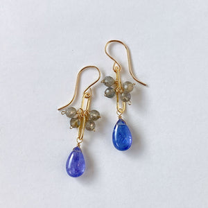 tanzanite and labradorite earrings