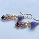 Hackmanite and spinel earrings☆Purple