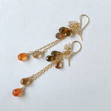 Mandarin garnet and andalusite autumn earrings