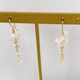 Ethiopian opal flower cluster earrings