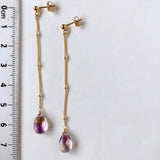 Ametrine long stud chain earrings