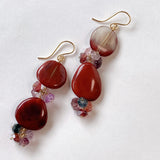 Andesine and spinel double earrings