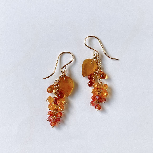 sapphire osmanthus earrings