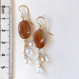 Andesine and rainbow moonstone earrings