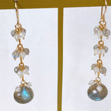 High quality labradorite and rainbow moonstone earrings