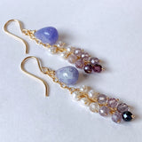 Hackmanite and spinel earrings☆Purple