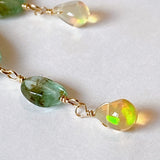 Russian emerald and opal drop earrings (yellow)