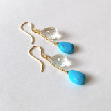 Sleeping Beauty Turquoise and Ceylon Moonstone Earrings