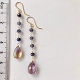 Ametrine and iolite station earrings 