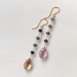 Ametrine and iolite station earrings 