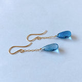 Simple London blue topaz earrings