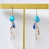 Sleeping Beauty Turquoise, Kyanite and Topaz Earrings