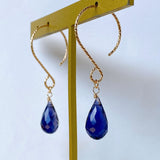 Large iolite single earrings