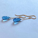 Simple London blue topaz earrings