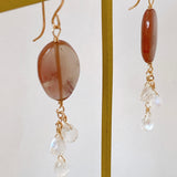 Andesine and rainbow moonstone earrings