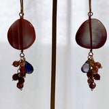 Andesine, spinel and iolite earrings