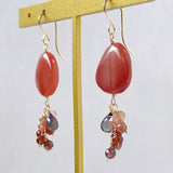 Andesine, spinel and iolite earrings