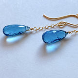 Simple London blue topaz earrings