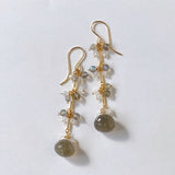 High quality labradorite and rainbow moonstone earrings