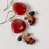 Andesine, spinel and iolite earrings