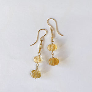 citrine double earrings