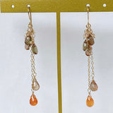 Mandarin garnet and andalusite autumn earrings