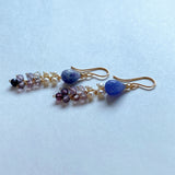 Hackmanite and spinel earrings☆Purple