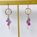 ruby and tanzanite ring earrings