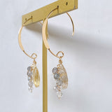 golden rutilated quartz and spinel earrings 