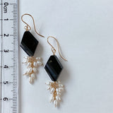 [Exclusively for Mr. N] Black spinel and freshwater pearl earrings 