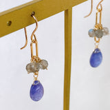 tanzanite and labradorite earrings