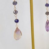 Ametrine and iolite station earrings 