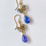 tanzanite and labradorite earrings