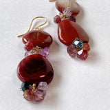 Andesine and spinel double earrings