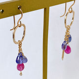 ruby and tanzanite ring earrings