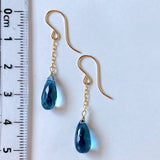 Simple London blue topaz earrings