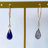 Large iolite single earrings