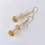 citrine double earrings