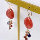 Andesine, spinel and iolite earrings