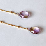 Ametrine long stud chain earrings