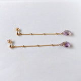 Ametrine long stud chain earrings