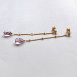 Ametrine long stud chain earrings