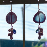 Andesine, spinel and iolite earrings