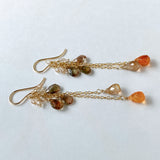 Mandarin garnet and andalusite autumn earrings