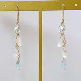 Rainbow moonstone and aquamarine earrings