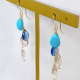 Sleeping Beauty Turquoise, Kyanite and Topaz Earrings