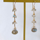 High quality labradorite and rainbow moonstone earrings